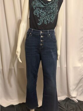 Lucky Brand Bridgette High Rise Button Fly Crop Flare Jean